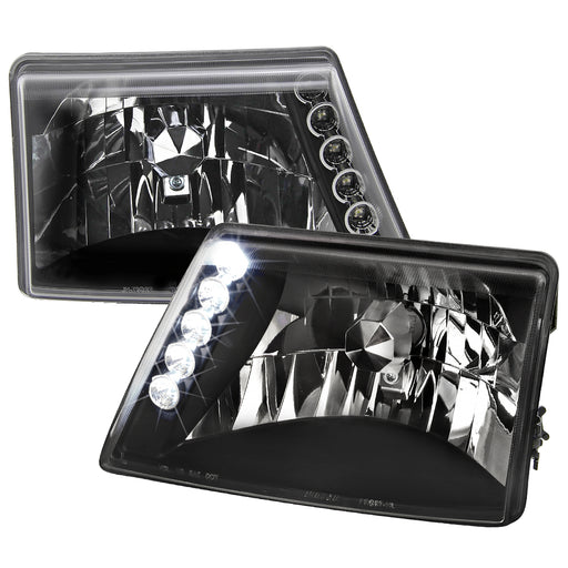 Spec-D 98-00 Ford Ranger Crystal Housing Headlights Black LH-RAN98JM-TM