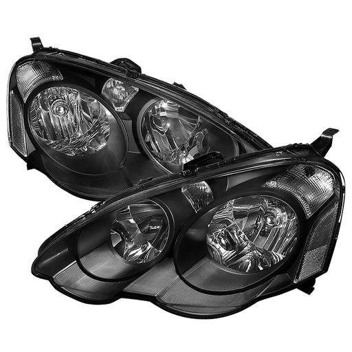 Spec-D 02-04 Acura Rsx Headlights- Black With Clear Reflector LH-RSX02JM-RS