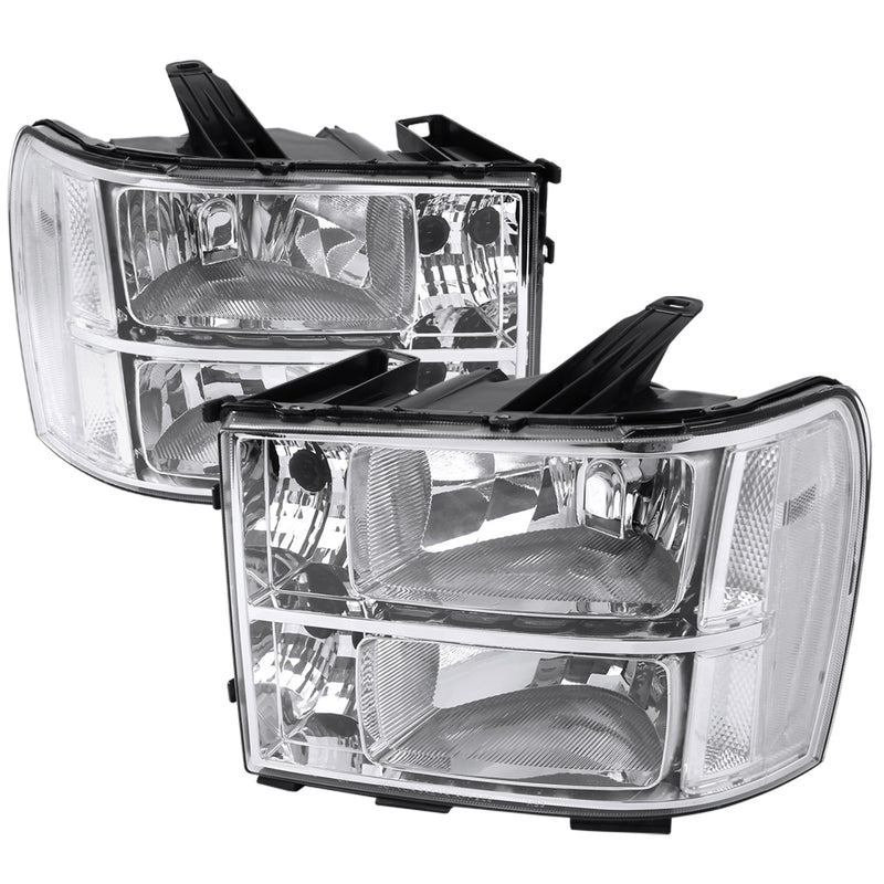 Spec-D 07-13 Gmc Sierra Crystal Housing Headlights Chrome LH-SIE07-RS
