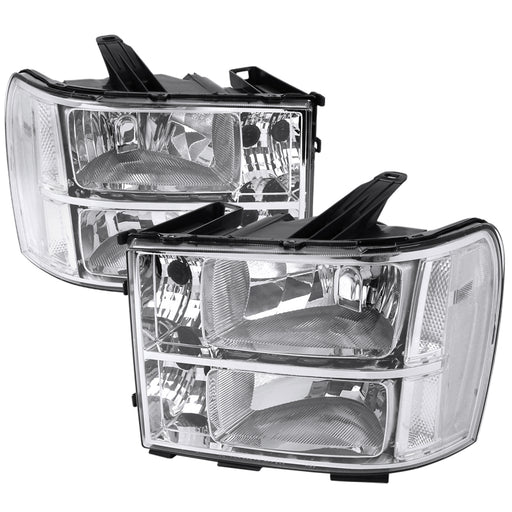 Spec-D 07-13 Gmc Sierra Crystal Housing Headlights Chrome LH-SIE07-RS