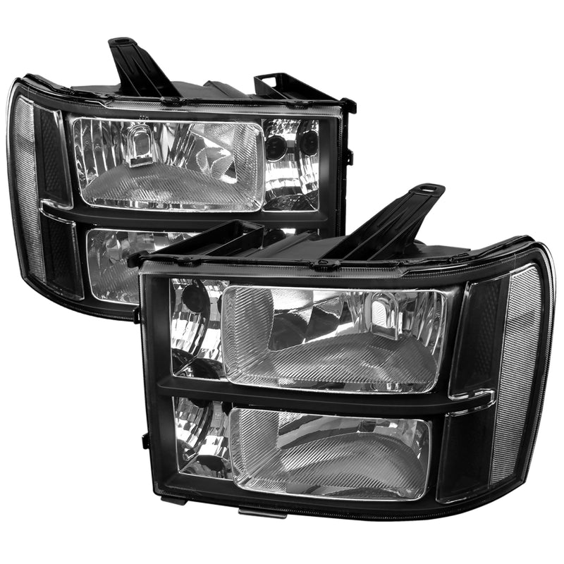Spec-D 07-13 Gmc Sierra Crystal Housing Headlights Black LH-SIE07JM-RS