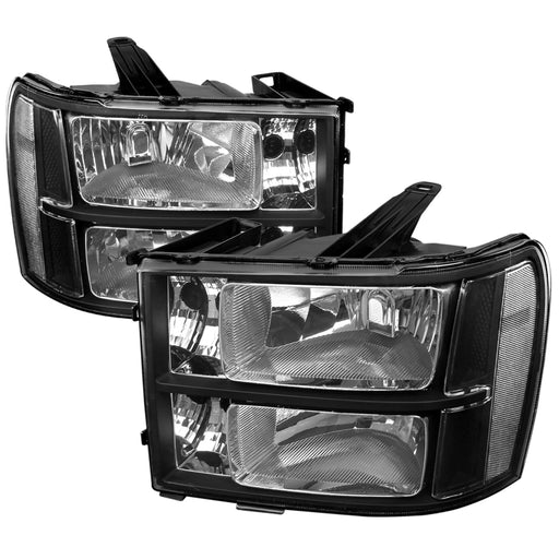 Spec-D 07-13 Gmc Sierra Crystal Housing Headlights Black LH-SIE07JM-RS