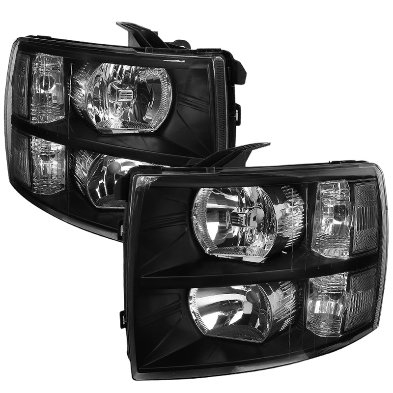 Spec-D 07-13 Chevrolet Silverado Headlights- Black LH-SIV07JM-RS