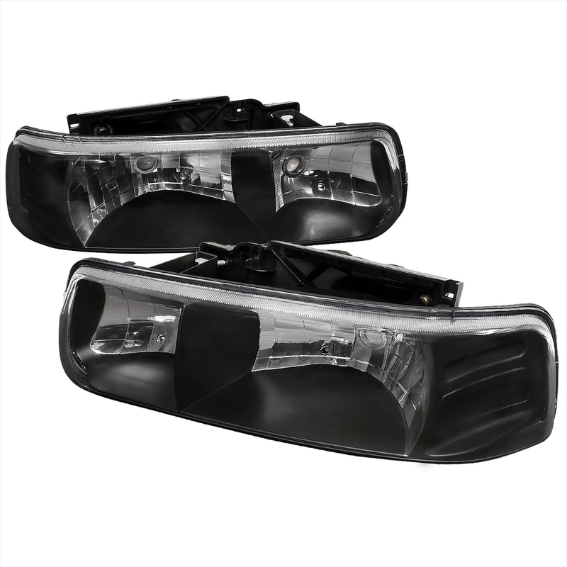 Spec-D 99-02 Chevrolet Silverado Crystal Housing Black Housing LH-SIV99JM-RS