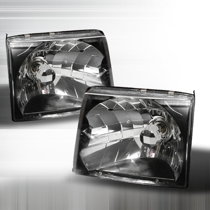 Spec-D 97-99 Toyota Tacoma Crystal Housing Headlights Black LH-TAC97JM-KS
