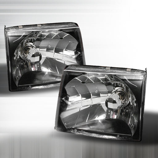 Spec-D 97-99 Toyota Tacoma Crystal Housing Headlights Black LH-TAC97JM-KS