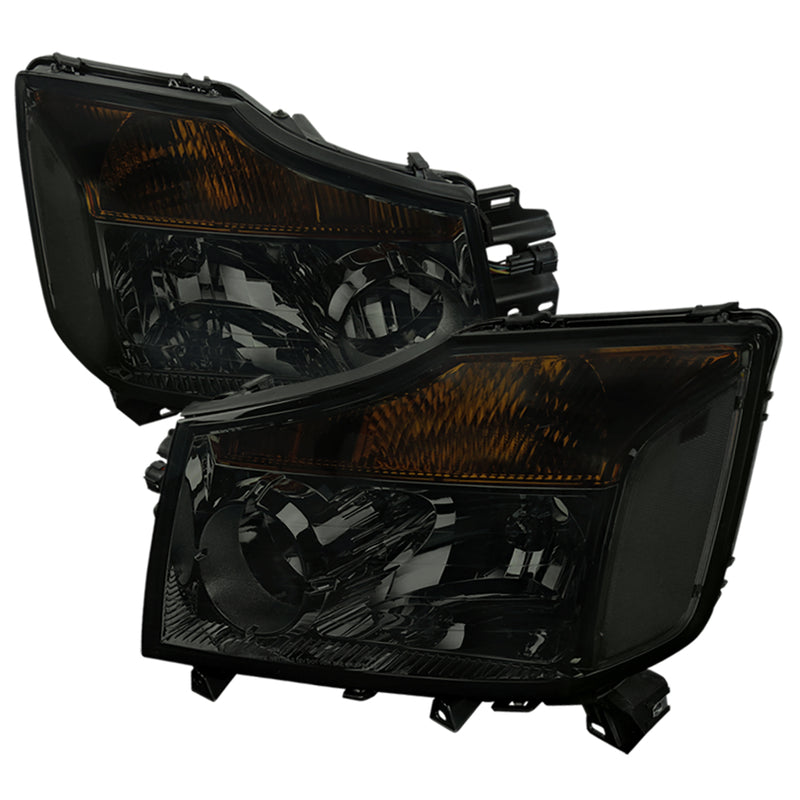 Spec-D 08-14 Nissan Titan Euro Headlight Smoke Lens LH-TIT08G-RS