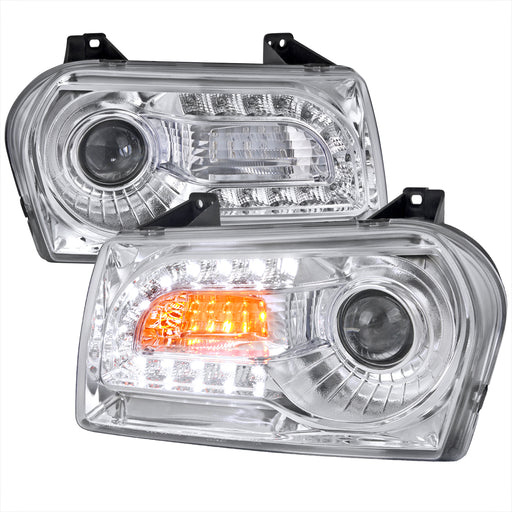 Spec-D 05-10 Chrysler 300 Projector Headlight Chrome Housing LHP-30005-V2-TM