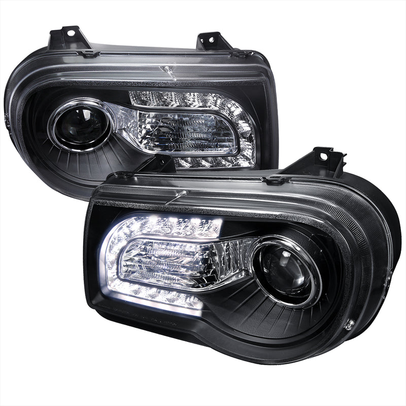 Spec-D 05-10 Chrysler 300C Projector Headlight - Black LHP-300C05JM-TM