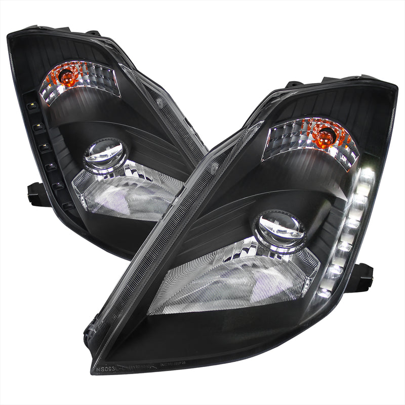 Spec-D 03-05 Nissan 350Z Projector Headlight Black Housing  LHP-350Z03JM-RS