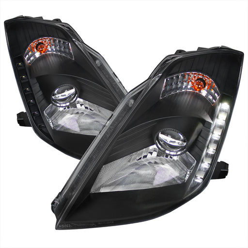Spec-D 03-05 Nissan 350Z Projector Headlight Black Housing  LHP-350Z03JM-RS