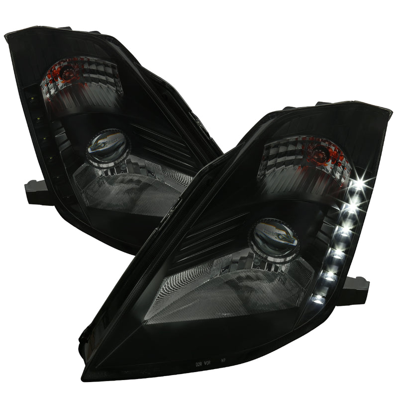 Spec-D 03-05 Nissan 350Z Projector Headlights- Smoke With Black Housing- Hid Model Only LHP-350Z03SM-RS