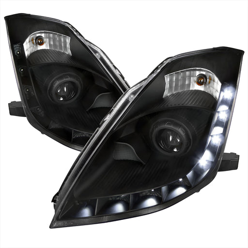Spec-D 06-09 Nissan 350Z Projector Headlights Black LHP-350Z06JM-RS