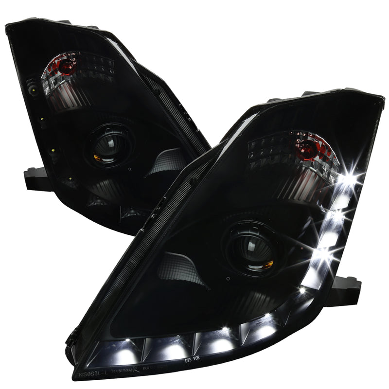 Spec-D 06-09 Nissan 350Z Projector Headlights- Smoke With Black Housing- Hid Model Only LHP-350Z06SM-RS
