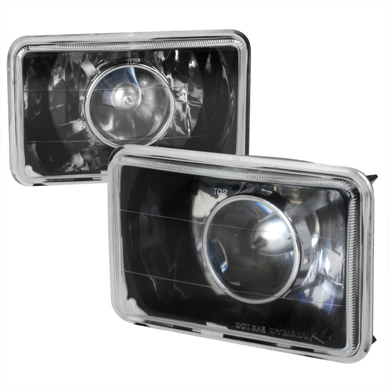 Spec-D 4X6 Projector Headlights Black  All LHP-4X6JM