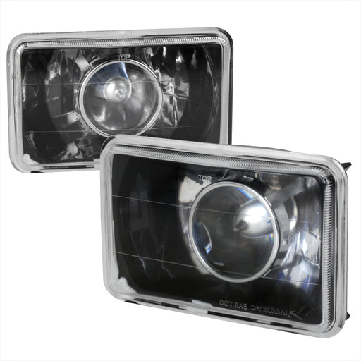 Spec-D 4X6 Projector Headlights Black  All LHP-4X6JM