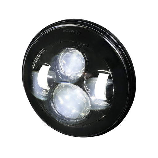 Spec-D 7 Inch Round Projector Headlights With Led - Black All LHP-7RNDJM-MS