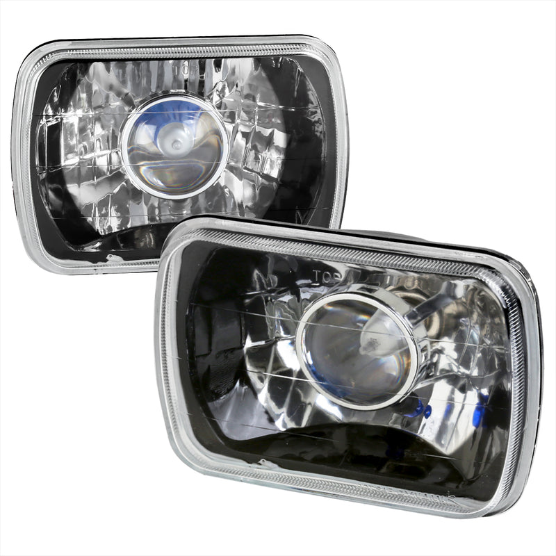 Spec-D 7X6 Projector Headlights  Black  All LHP-7X6JM