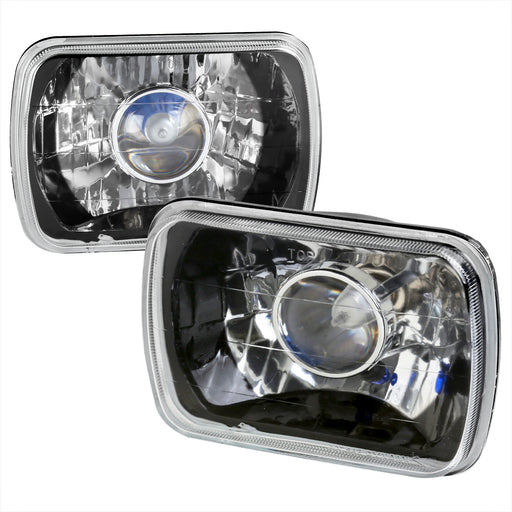 Spec-D 7X6 Projector Headlights  Black  All LHP-7X6JM