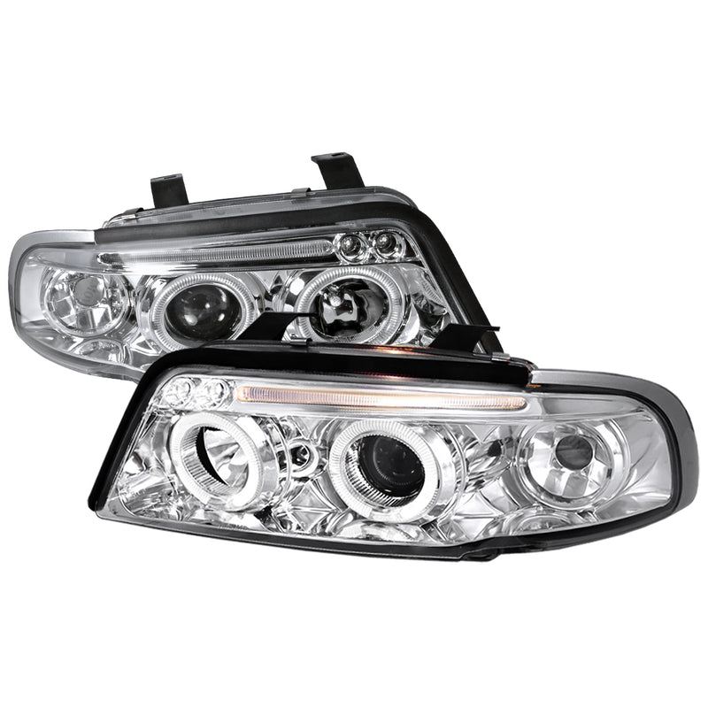 Spec-D 96-99 Audi A4 Halo Led Projector Chrome LHP-A496-TM