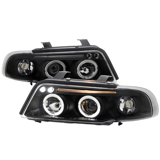 Spec-D 96-99 Audi A4 Halo Led Projector Black LHP-A496JM-TM