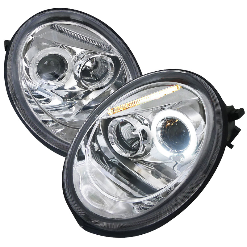 Spec-D 98-05 Volkswagen Beetle Halo Led Projector Chrome LHP-BEE98-TM
