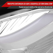 Spec-D 12-14 Mercedes Benz C-Class W204 2 Door Coupe 4 Door Sedan Halogen Projector Headlights With Sequential Switchback Turn Signal Chrome Housing Clear Lens LHP-BW20412-SQ-TM