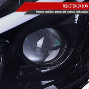 Spec-D 12-14 Mercedes Benz C-Class W204 2 Door Coupe 4 Door Sedan Halogen Projector Headlights With Sequential Switchback Turn Signal Matte Black Housing Smoked Lens LHP-BW20412G-SQ-TM