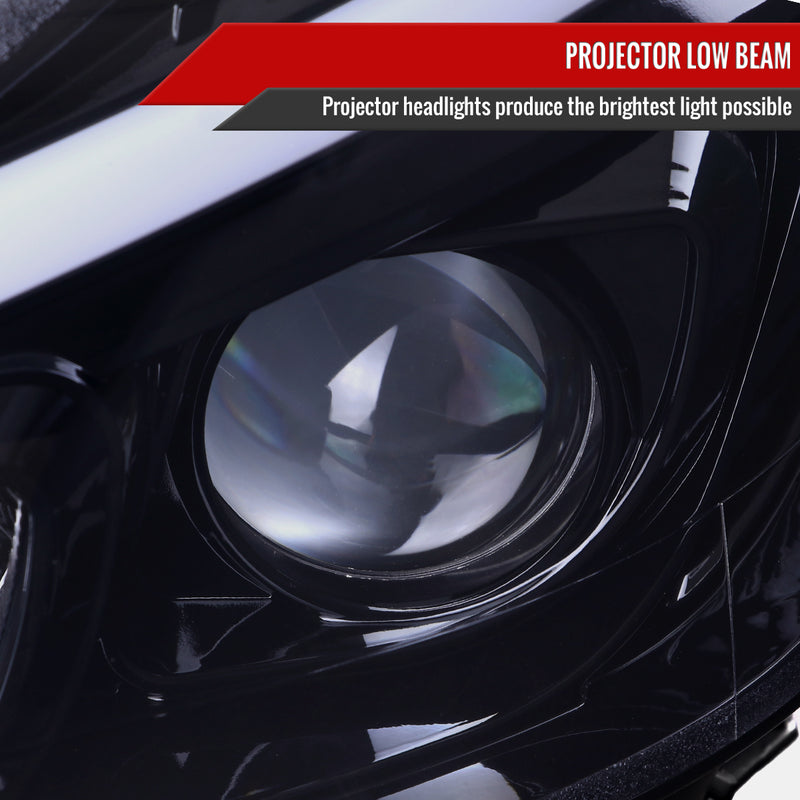 Spec-D 12-14 Mercedes Benz C-Class W204 2 Door Coupe 4 Door Sedan Halogen Projector Headlights With Sequential Switchback Turn Signal Matte Black Housing Smoked Lens LHP-BW20412G-SQ-TM