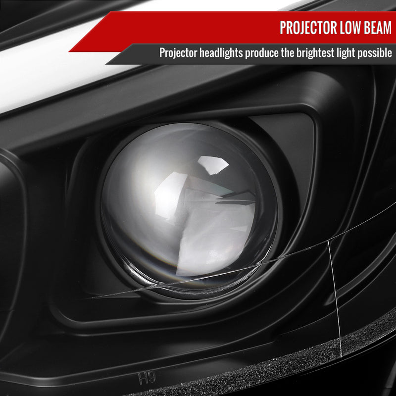 Spec-D 12-14 Mercedes Benz C-Class W204  2 Door Coupe 4 Door Sedan Halogen Projector Headlights With Sequential Switchback Turn Signal Matte Black Housing Clear Lens LHP-BW20412JM-SQ-TM