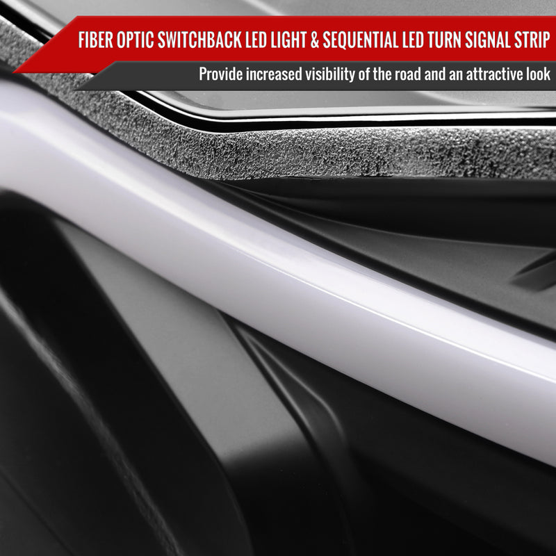 Spec-D 12-14 Mercedes Benz C-Class W204  2 Door Coupe 4 Door Sedan Halogen Projector Headlights With Sequential Switchback Turn Signal Matte Black Housing Clear Lens LHP-BW20412JM-SQ-TM