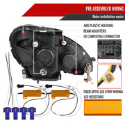 Spec-D 12-14 Mercedes Benz C-Class W204  2 Door Coupe 4 Door Sedan Halogen Projector Headlights With Sequential Switchback Turn Signal Matte Black Housing Clear Lens LHP-BW20412JM-SQ-TM