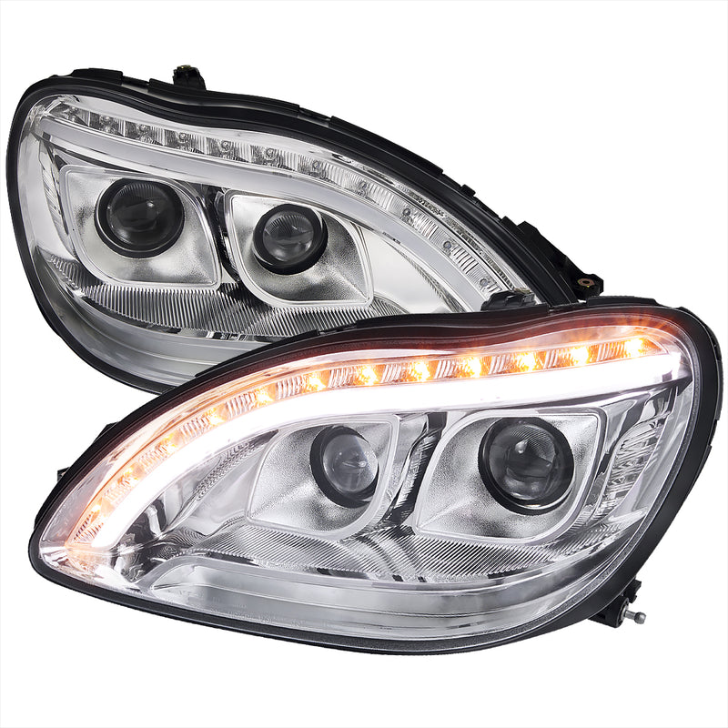 Spec-D 98-06 Benz W220 Projector Headlight Chrome- Not Compatible With Factory Xenon  LHP-BW22000-TM