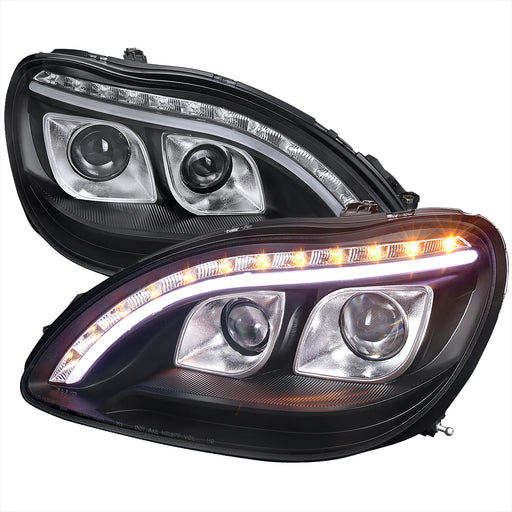Spec-D 98-06 Mercedes W220 Projector Headlight Black Housing   LHP-BW22000JM-TM