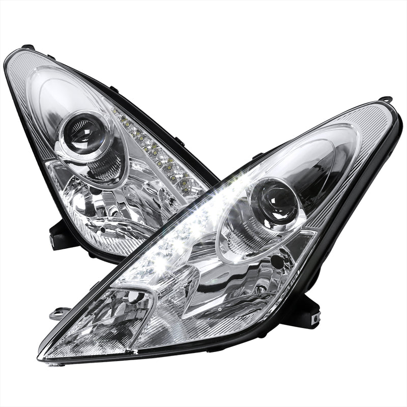 Spec-D 00-05 Toyota  Celica Projector Headlight Chrome With Led Drl LHP-CEL00-RS