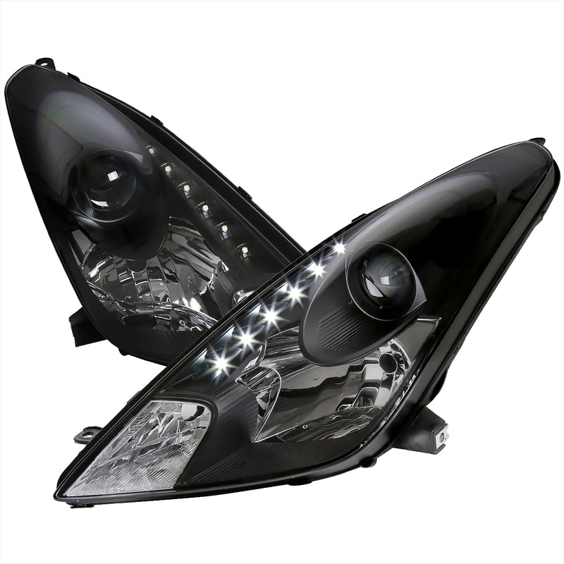 Spec-D 00-05 Toyota  Celica Projector Headlight Black With Led Drl LHP-CEL00JM-RS