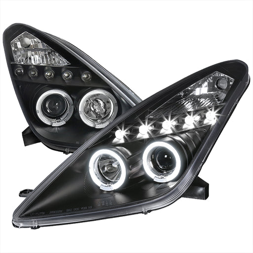 Spec-D 00-05 Toyota Celica Halo Led Projector Black LHP-CEL00JM-TM