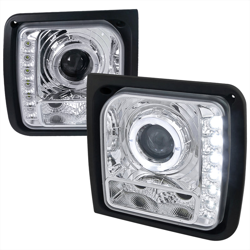 Spec-D 97-01 Jeep  Cherokee Projector Headlight Chrome Housing   LHP-CHKE97-RS