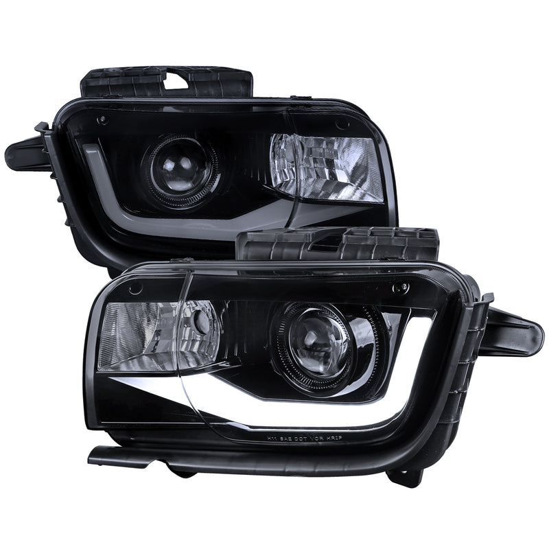Spec-D 10-13 Chevrolet Camaro Projector Headlight Glossy Black Smoke Lens LHP-CMR10G-TM