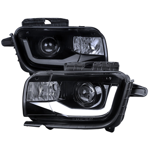 Spec-D 10-13 Chevrolet Camaro Projector Headlight Glossy Black Smoke Lens LHP-CMR10G-TM