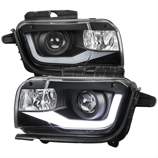 Spec-D 10-13 Chevrolet Camaro Projector Headlight Glossy Black LHP-CMR10JM-TM