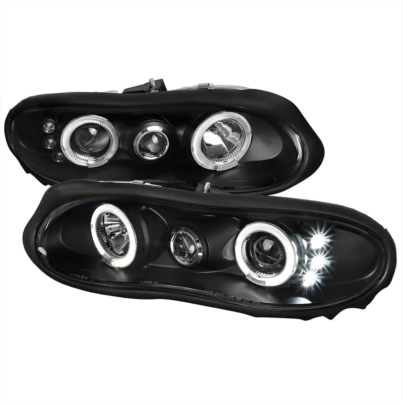 Spec-D 98-02 Chevrolet Camaro Halo Led Projector Black LHP-CMR98HJM-TM