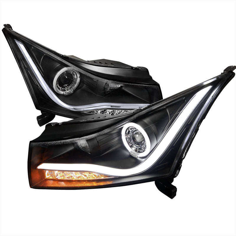 Spec-D 11-Up Chevrolet Cruze Led Halo Projector Headlight Black LHP-CRU11JM-TM