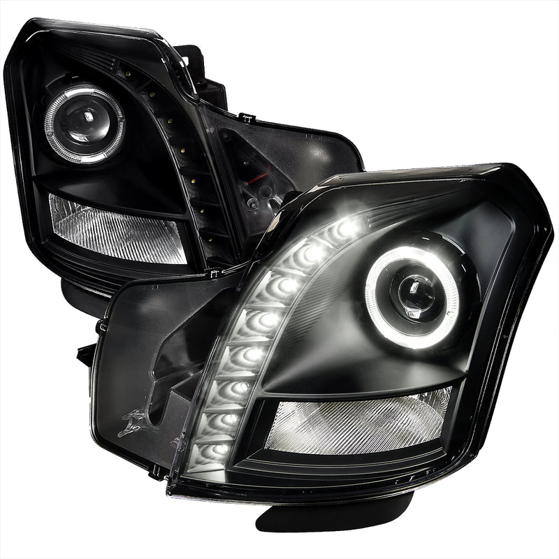 Spec-D 03-07 Cadillac  Cts  Halo Projector Headlight Black - Not Compatible With Factory Xenon LHP-CTS03JM-RS