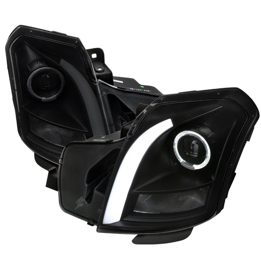 Spec-D 03-07 Cadillac Cts Led Bar Projector Headlight Matte Black Housing Smoked Lens - No Reflector Switchback Led Light Bar Led Sequential Signal  H1 High & H1 Low LHP-CTS03SM-G3-RS