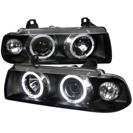 Spec-D 92-98 Bmw E36 3 Series Halo Projector Headlight Black 2 Door Coupe LHP-E3621PCJM-TM