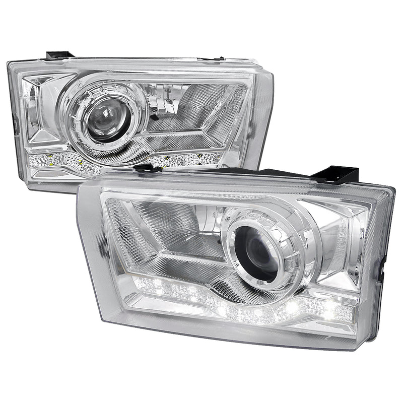 Spec-D 99-04 Ford  F250  Led Projector Headlight Chrome Housing  LHP-F25099-RS