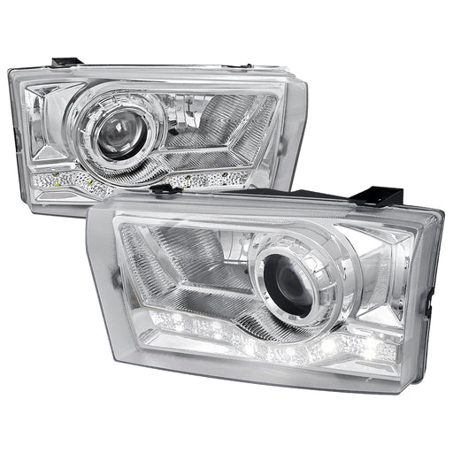 Spec-D 99-04 Ford  F250  Led Projector Headlight Chrome Housing  LHP-F25099-RS