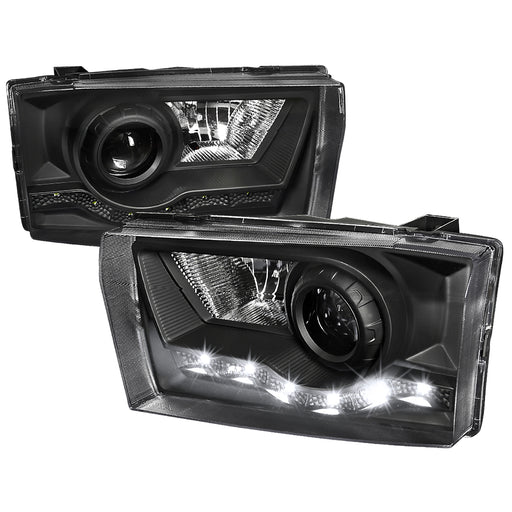 Spec-D 99-04 Ford  F250  R8 Style Led Projector Headlight Black  LHP-F25099JM-RS