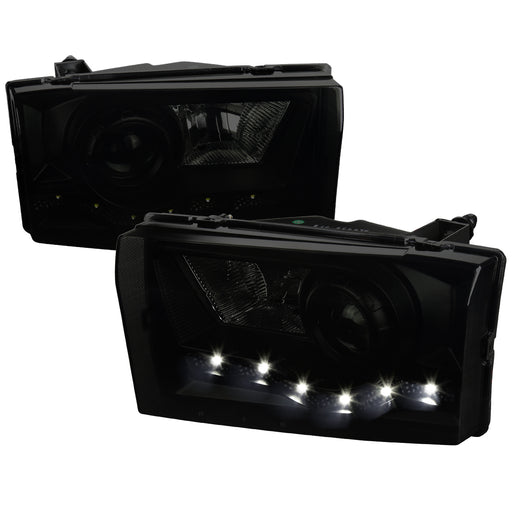 Spec-D 99-04 Ford  F250 Led Projector Headlights- Chrome LHP-F25099SM-RS